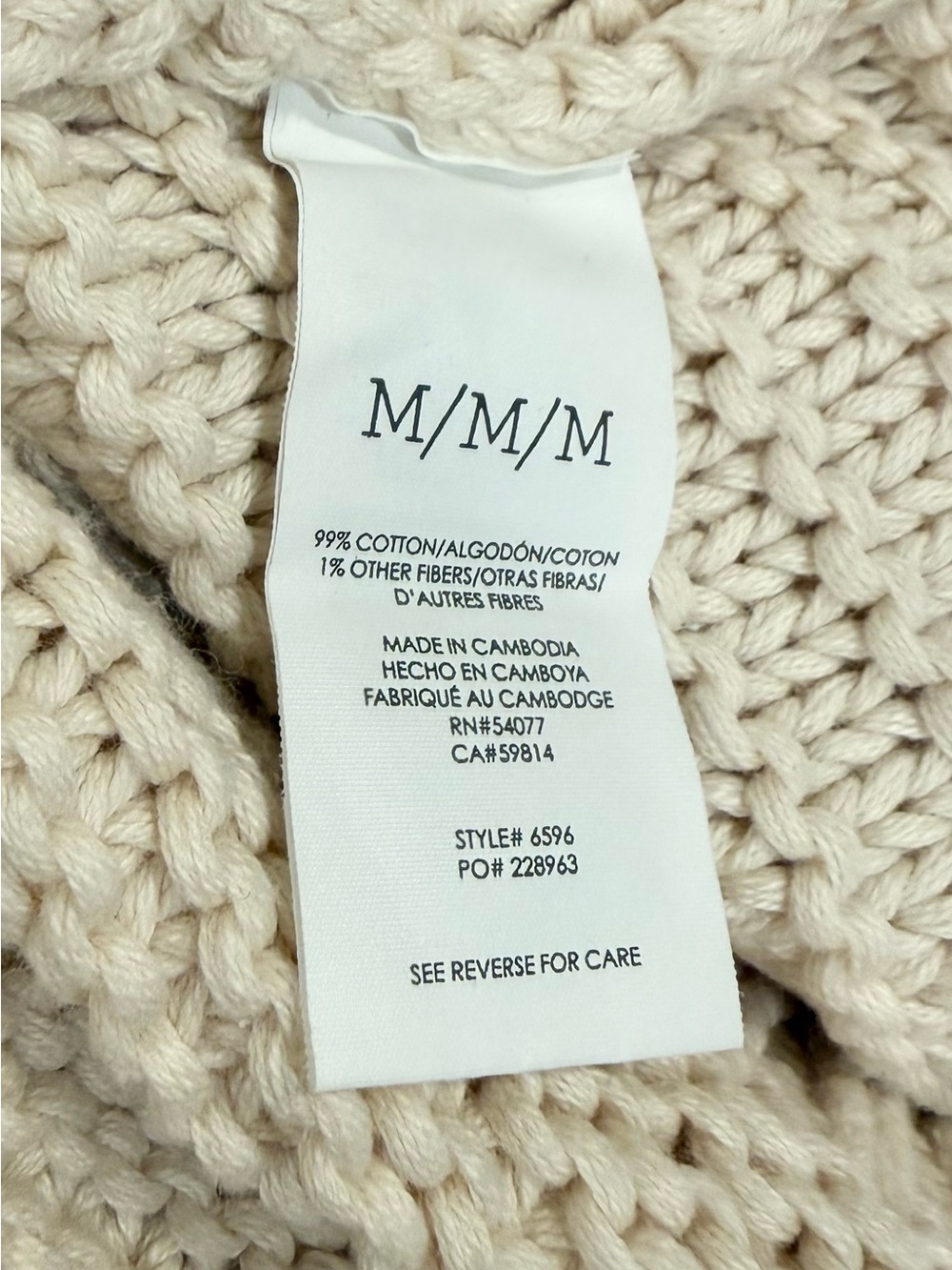 Cabi 6596 SANDBAR Pullover Cream Open Knit Slouchy Tie Front Sweater - Picture 15 of 15